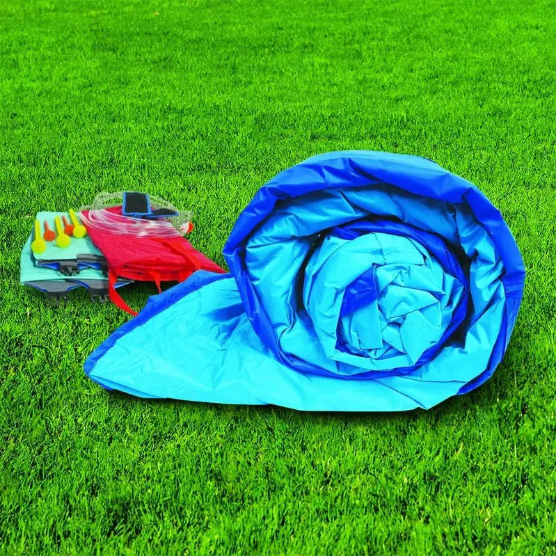 Banzai Inflatable Water Slide & Pool Combo, 14 Ft L x 8 Ft H - Sprinkler Wave And Water Wall