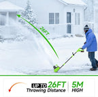 GEARPASS Cordless Snow Shovel 21V 16-Inch With 2 3000mAh Recharge Batteries