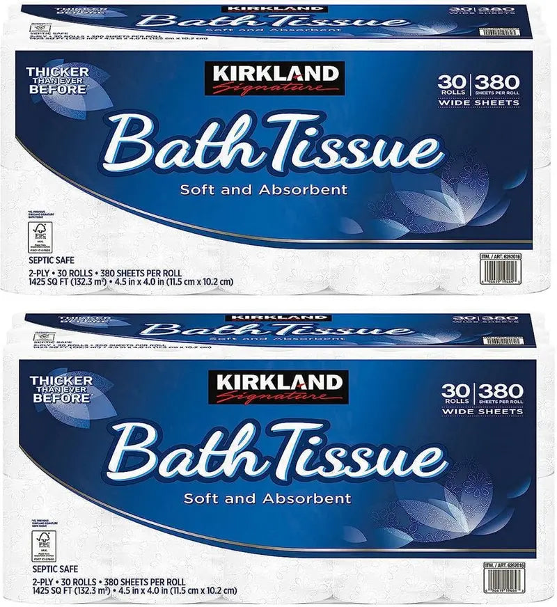 Kirkland Signature 2-Ply Bath Tissue, 425 Sheets Per Roll, 30 Rolls, Sustainable Paper