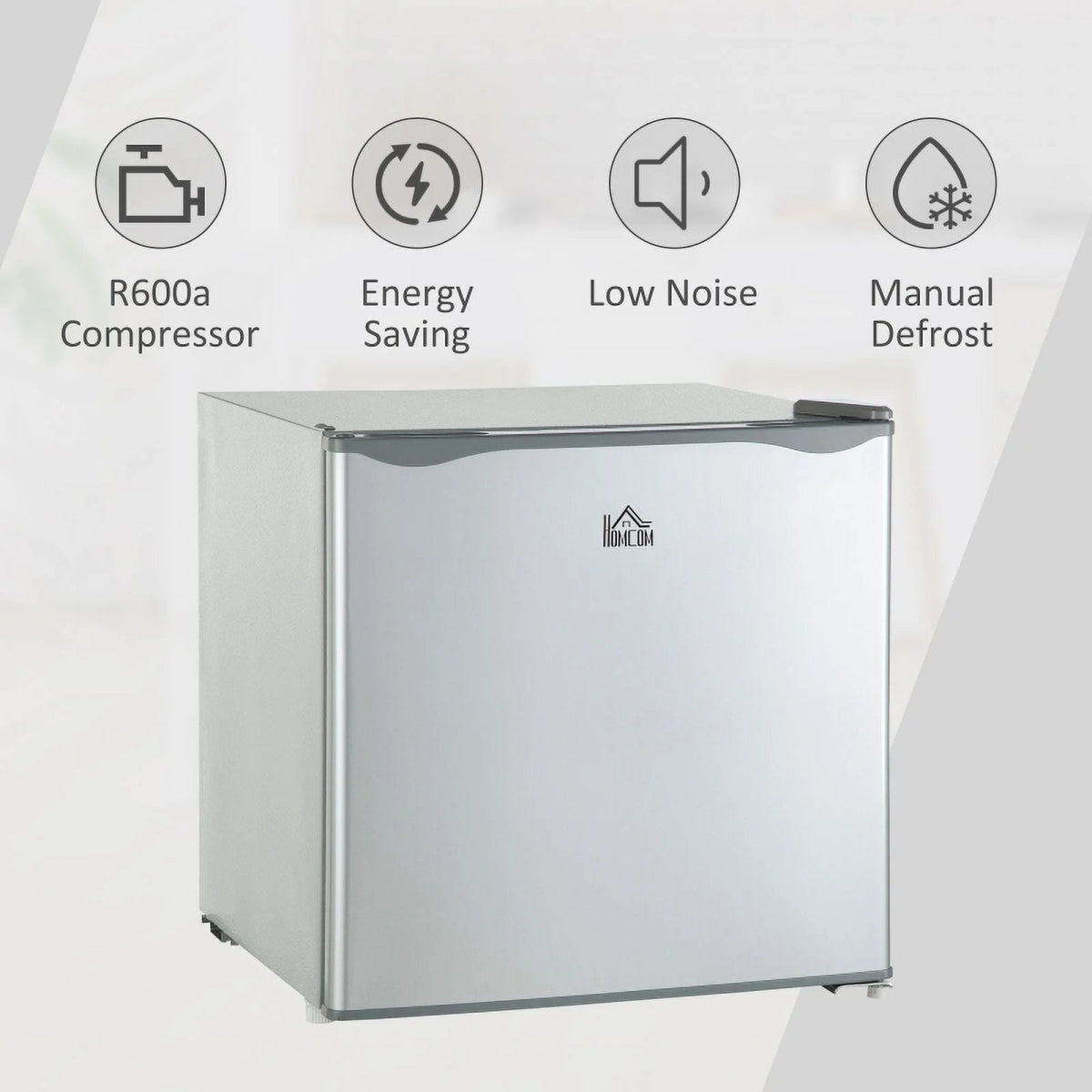 HOMCOM Compact Upright Mini Freezer, 1.1 Cu.Ft, Gray 05