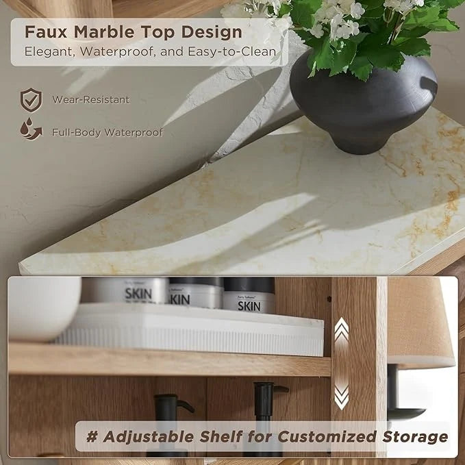 Bathroom Wall Cabinet With Adjustable Shelf, 7.6 in D x 23.2 in W x 24 in H