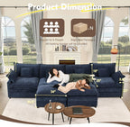 108 Inch U Shape Sectional Sofa With Removable Footstool