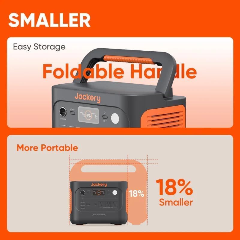 Jackery Explorer 1000 v2 Portable Power Station, 1070Wh LiFePO4, 1500W AC, 100W USB-C - Renewed