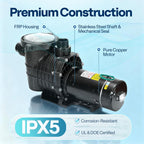VIVOHOME 2.0HP Pool Pump, 115V/230V, 6800GPH - Self-Priming Motor