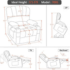 Heated Lift Recliner for Seniors with USB and Cup Holders