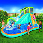 Banzai Inflatable Water Slide & Pool Combo, 14 Ft L x 8 Ft H - Sprinkler Wave And Water Wall
