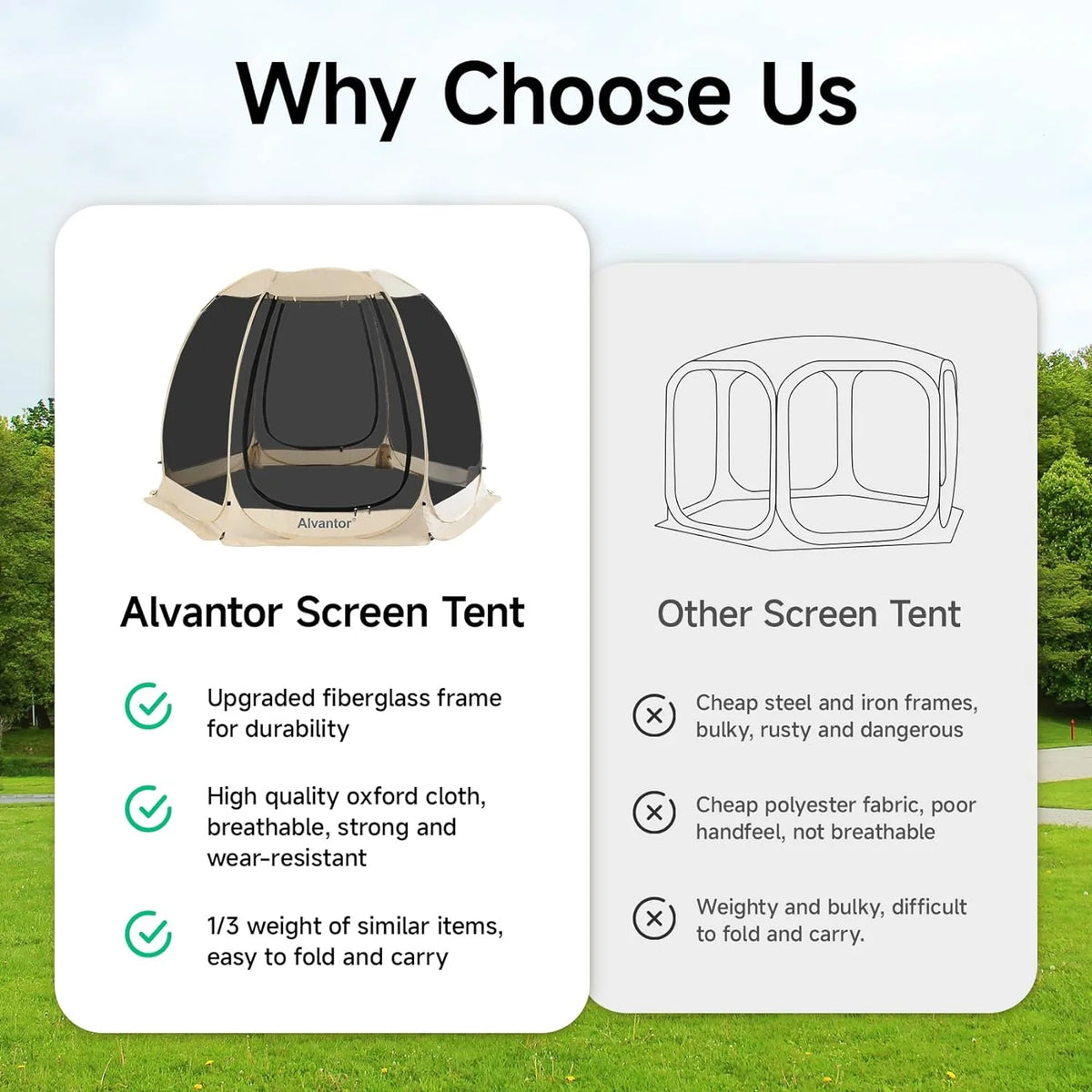 Alvantor Screen House Camping Tent 12'x12' Beige - 9020#E8