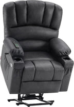 Heated Lift Recliner for Seniors with USB and Cup Holders