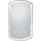 Bailey Street Symmetrical Arches Wall Mirror With Beveled Edge, Floating Frame, 21 Inches W X 35 Inches H - Brushed Nickel Finish