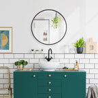 Round Aluminum Wall Mirror With Decorative Metal Frame