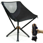 CLIQ Portable Folding Camping Chair, 300 Lbs, Black - CC01