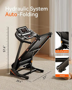 Foldable Home Treadmill With 3HP Motor, Auto Incline Adjustment And Bluetooth Connectivity