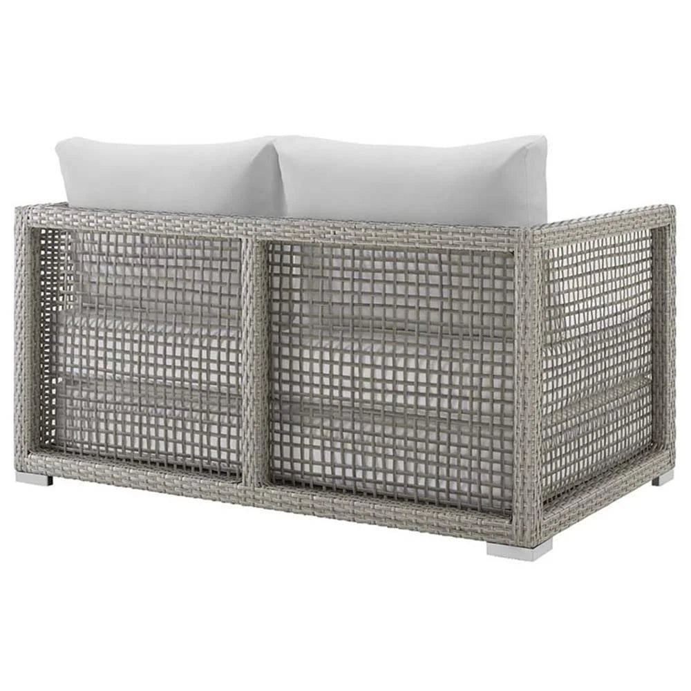 Afuera Living Wicker Patio Loveseat, Gray - 52in W x 32in D