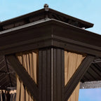 Aluminum Patio Gazebo 16 Ft. W x 12 Ft. D - Dark Brown