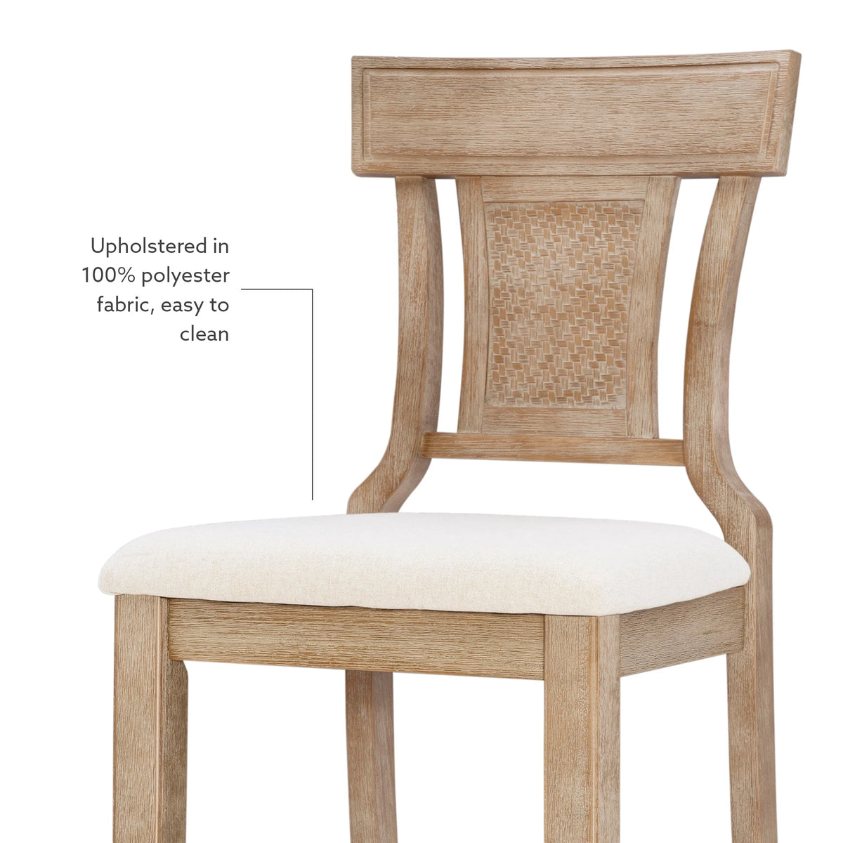 Linon Bar Stool 30 inch Rustic Brown Finish With Beige Fabric - Rylan