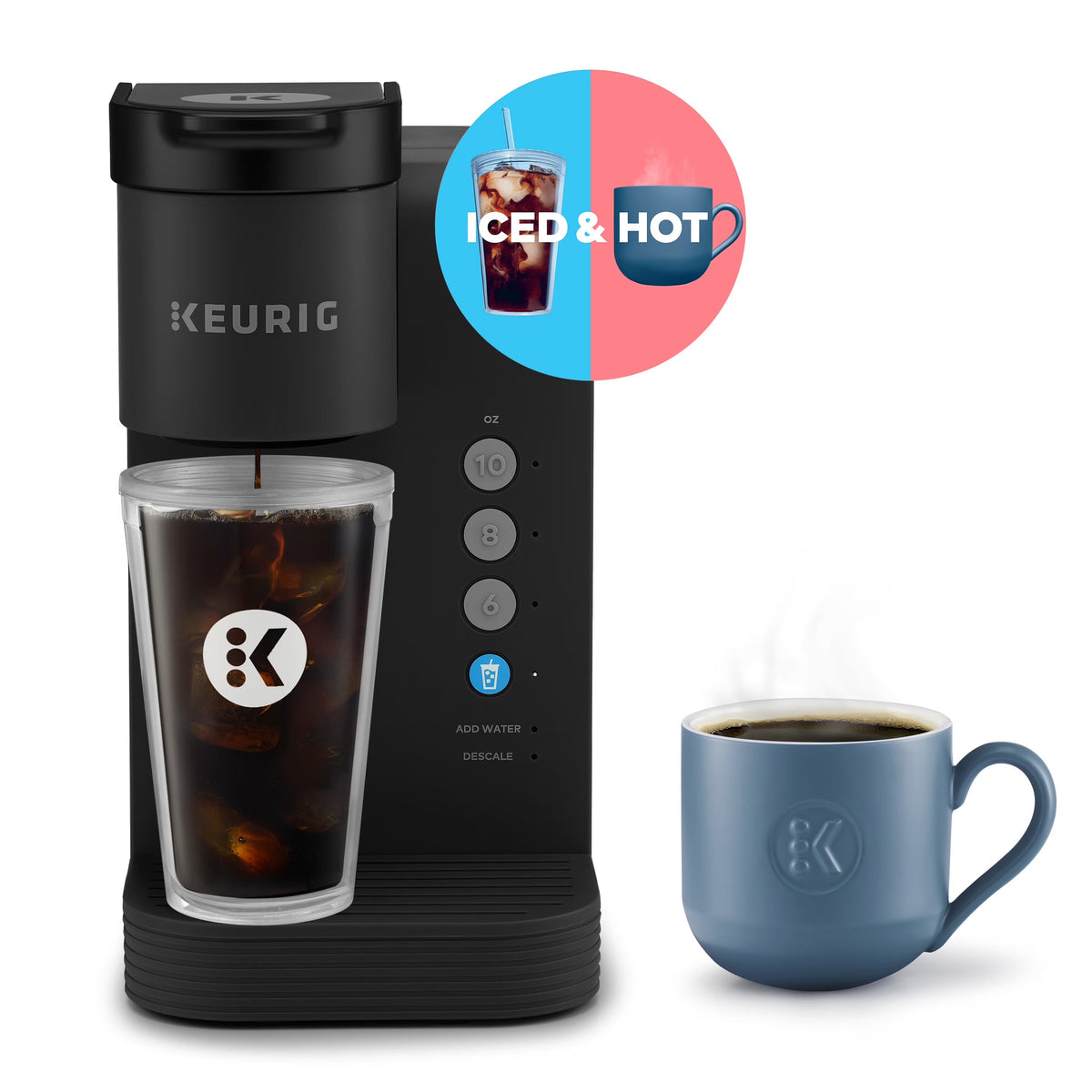 Keurig Single-Serve K-Cup Pod Coffee Maker, White - K-Iced Essentials