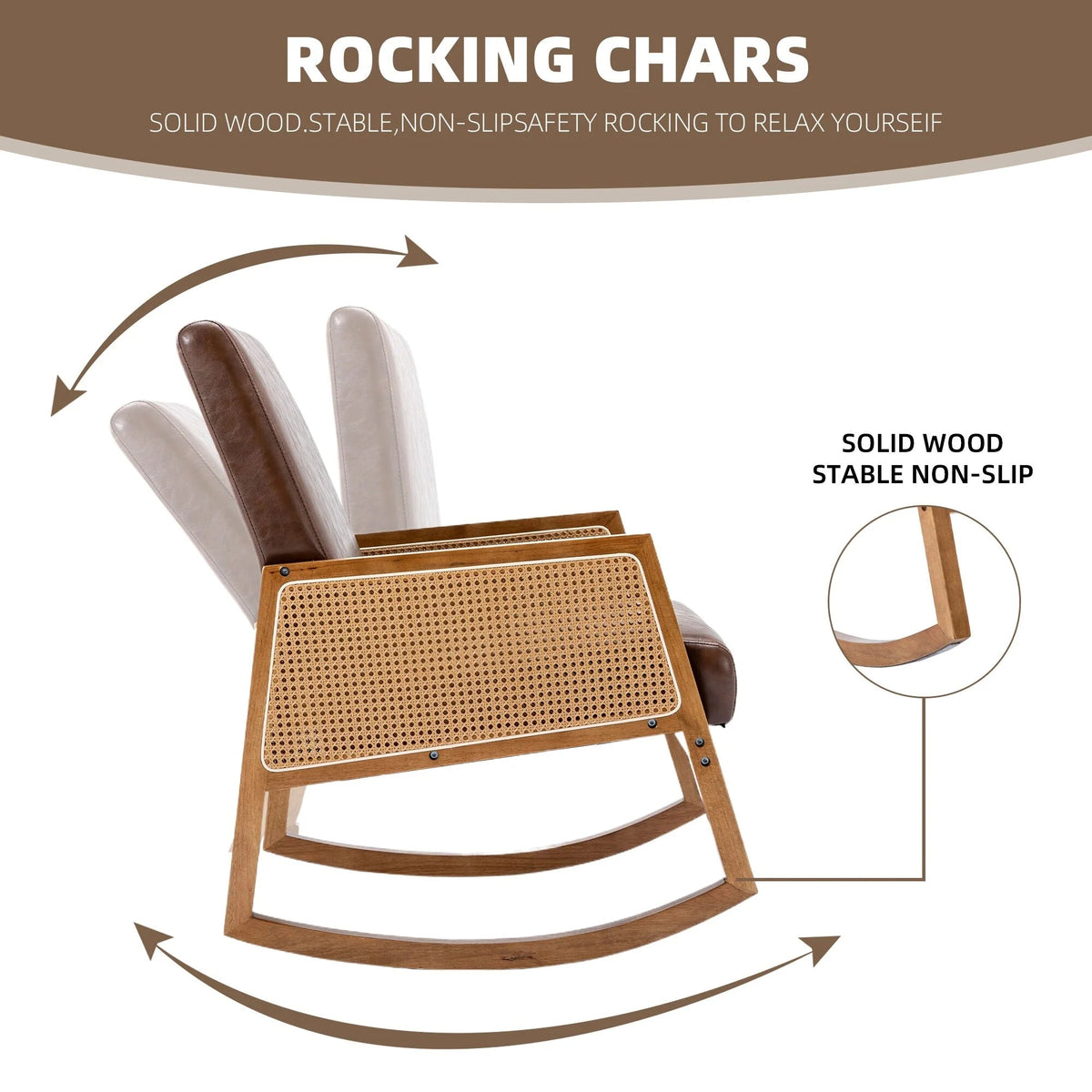 Upholstered Tall Back Gliding Rocking Armchair