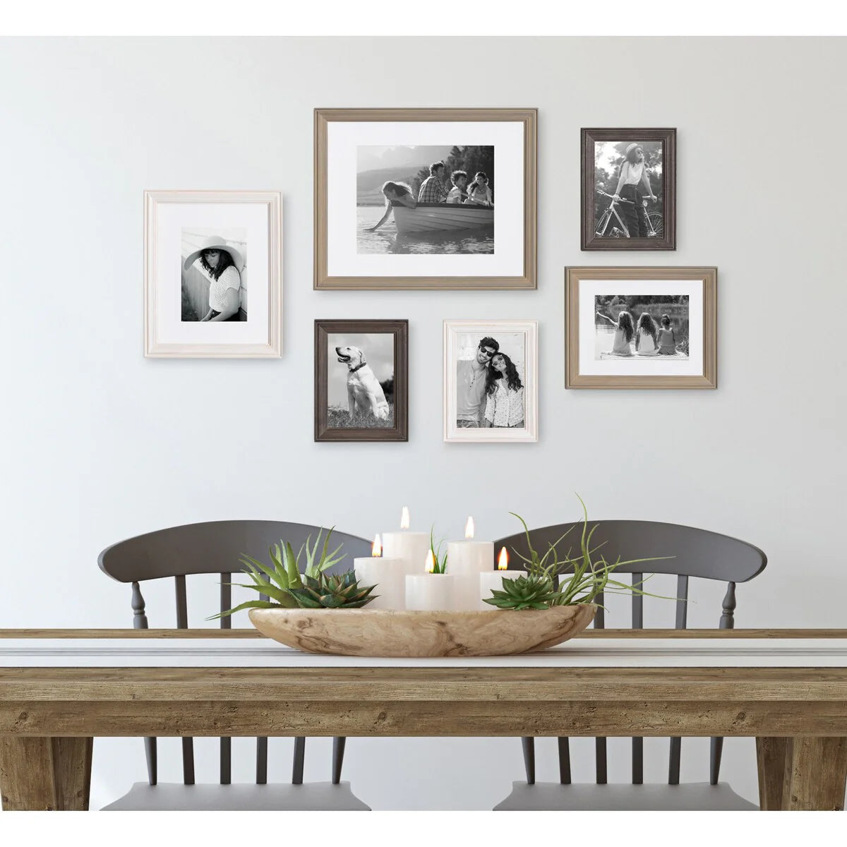 Gallery Wall Picture Frame Set, 6-Piece Wood Frames With 11 x 14 in, 8 x 10 in, 9 x 7 in, And 5 x 7 in Sizes