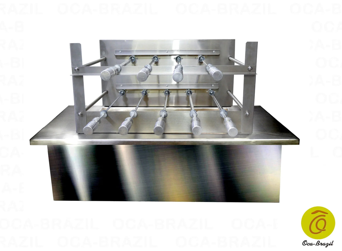 Oca-Brazil Brazilian BBQ Charcoal Grill With Firebox - 9 Skewers