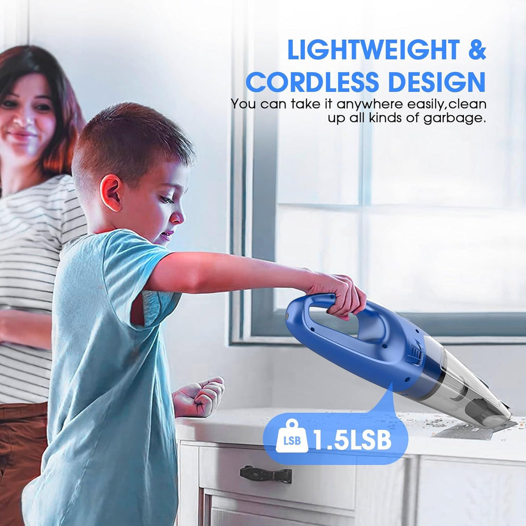 Cordless Rechargeable Handheld Vacuum, 6000Pa, 500ML, 20-25 Mins Runtime