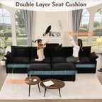 108 Inch U Shape Sectional Sofa With Removable Footstool