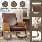 Upholstered Tall Back Gliding Rocking Armchair