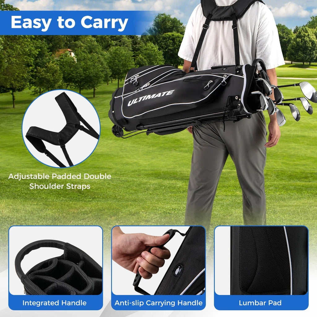 Costway Men's Complete Golf Club Set 10 Pieces With 460cc Alloy Driver