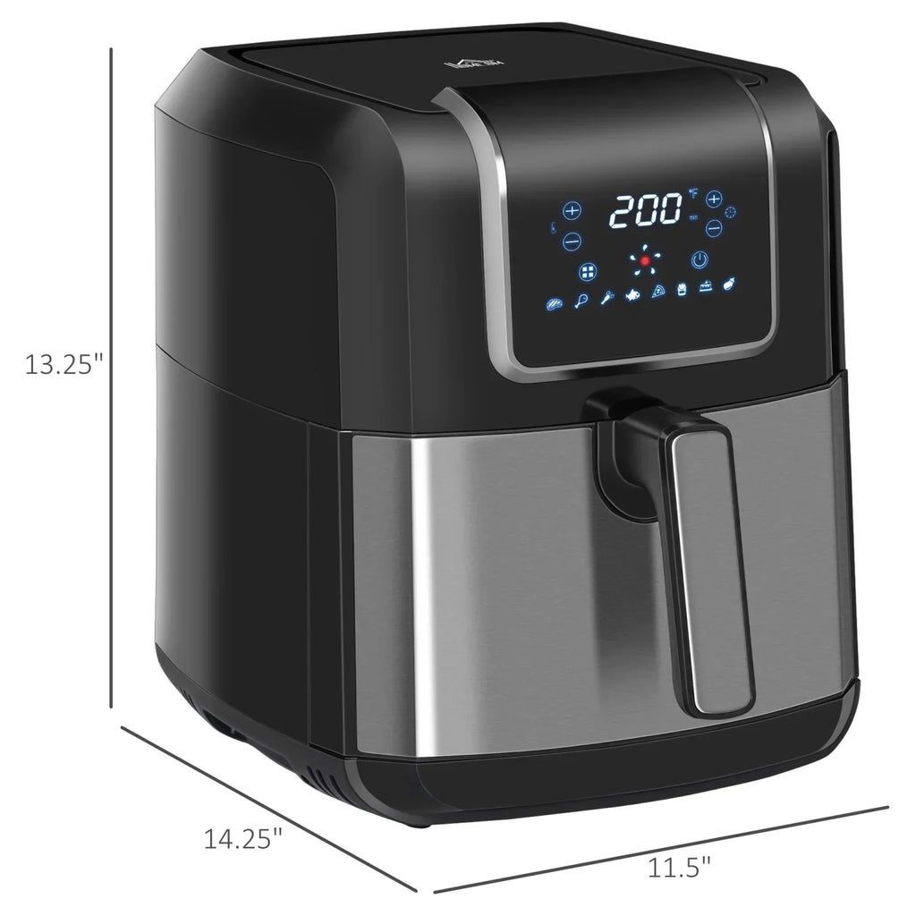 GVJMTKP Air Fryer 1700W 6.9 Quart With Digital Display And Nonstick Basket - Black
