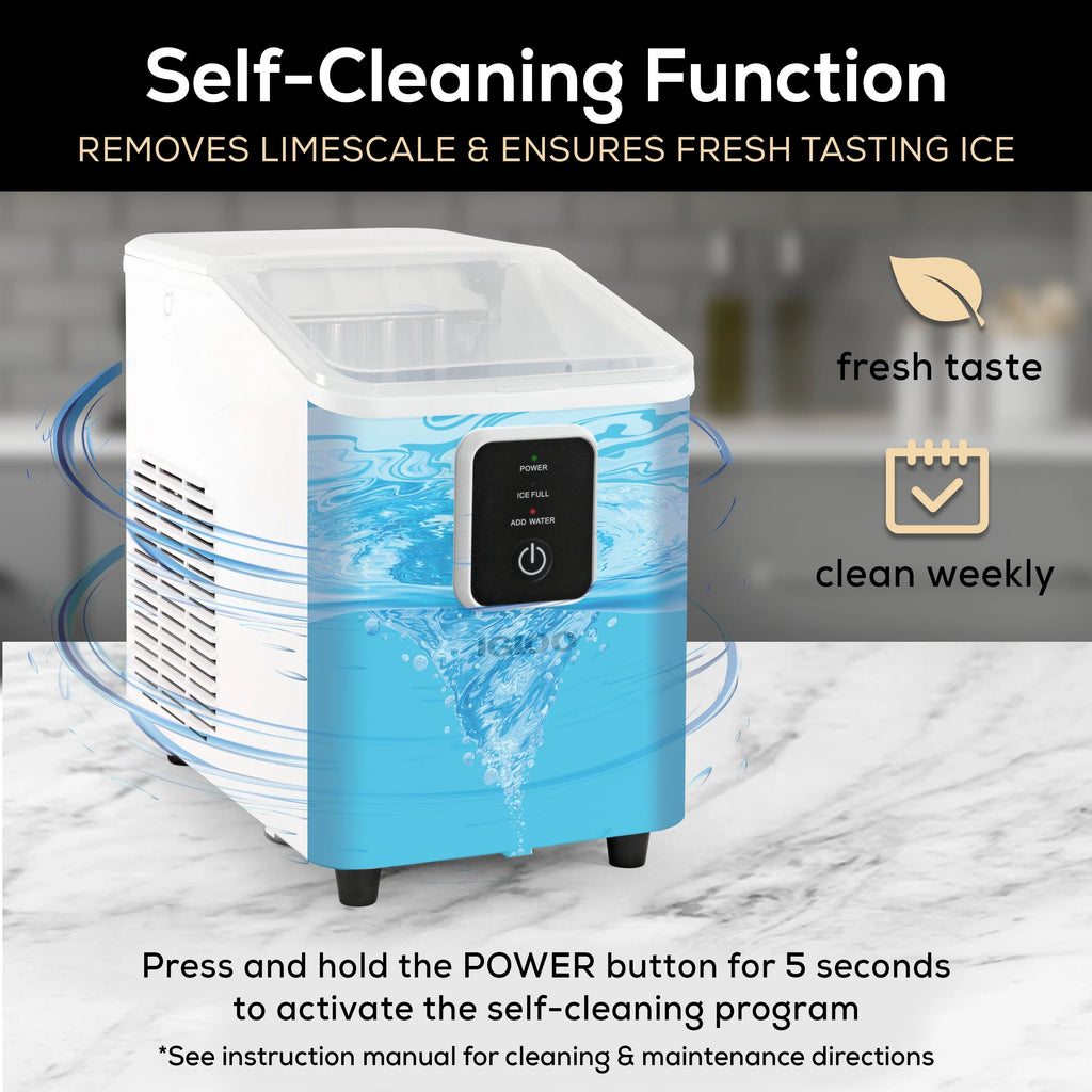 Igloo Self-Cleaning Countertop Ice Maker, 26 lbs. Per Day, 8 Pieces Every 7-8 Minutes, Aqua