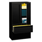700 Series Steel Lateral File Cabinet With Storage, Black, 36W x 18D x 64.25H