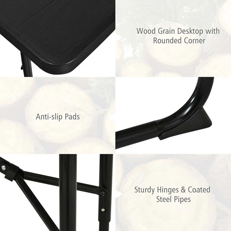 4-Person Folding Picnic Table Bench Set, 59 in x 54 in x 28.5 in - Steel And HDPE