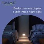 SnapPower GuideLight 2 Duplex LED Night Light Outlet Wall Plate, 6 Pack, White