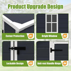 Enyopro Horizontal Resin Outdoor Storage Shed, 306Gal, 55.9in L x 29.52in W x 43.3in H