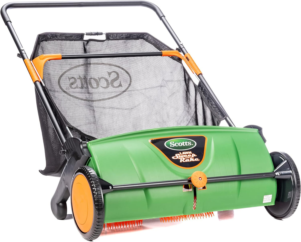 Push-Type Lawn Sweeper With 26-Inch Sweeping Width And 3.6 Gallon Dust Collection Bag