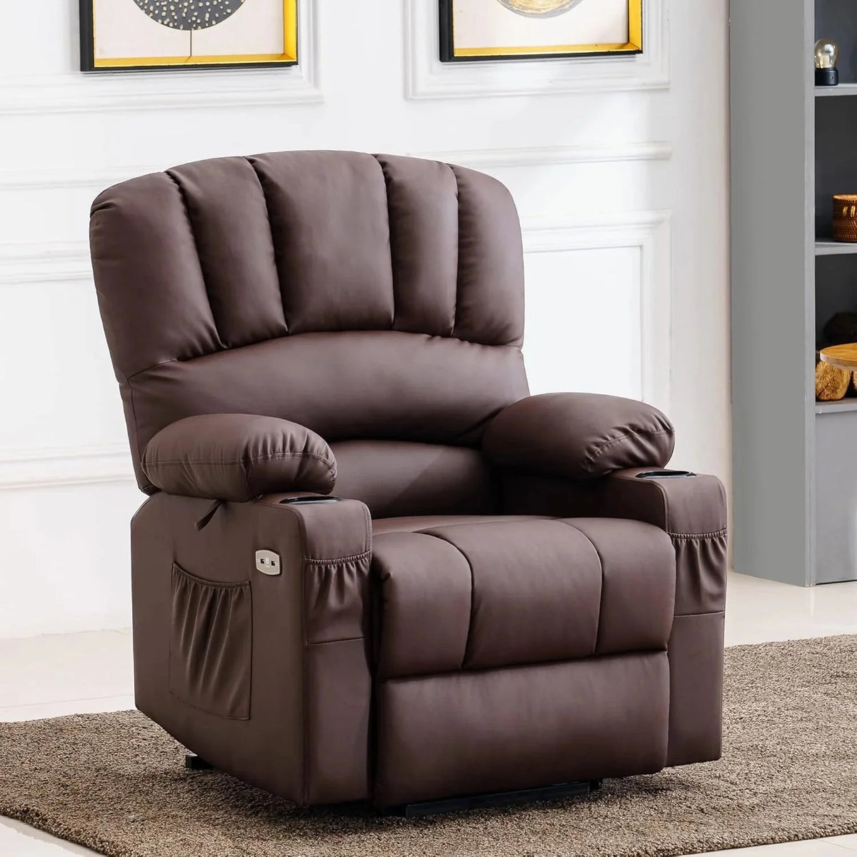 Heated Lift Recliner for Seniors with USB and Cup Holders