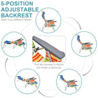 Costway Folding Backpack Beach Chairs 4-Pack, 5-Position Adjustable