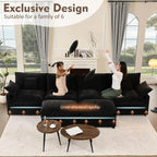 108 Inch U Shape Sectional Sofa With Removable Footstool