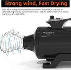 Shernbao Professional Dog Force Dryer, 6.0HP, Jet Black - DHD-2400T
