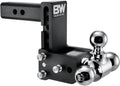 B&W Tow & Stow Adjustable Tri-Ball Trailer Hitch Ball Mount, 2 in Receiver, 5 in Drop, 10,000 GTW - TS10048B