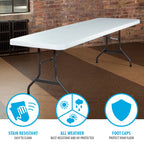 Lifetime 4 8-Foot Rectangle Folding Tables And 32 Chairs Set, White Granite - 80147