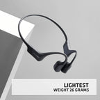 AfterShokz Aeropex Open-Ear Wireless Bone Conduction Headphones With Sport Belt, Cosmic Black - 2.3