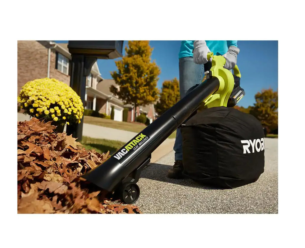 RYOBI Cordless Leaf Vacuum/Mulcher 40V with (2) 5.0 Ah Batteries and (1) Charger - RY40451-2B
