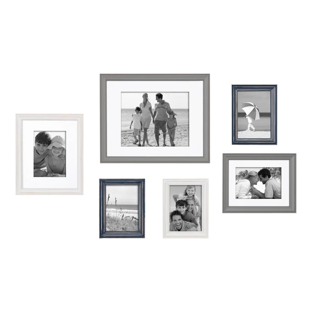 Gallery Wall Picture Frame Set, 6-Piece Wood Frames With 11 x 14 in, 8 x 10 in, 9 x 7 in, And 5 x 7 in Sizes