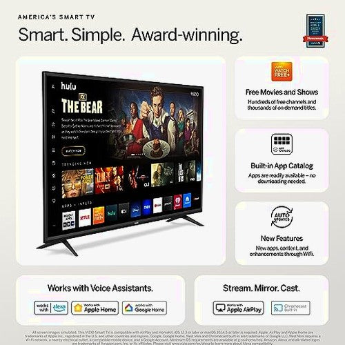 VIZIO 40-Inch D-Series Full HD 1080p Smart TV With AMD FreeSync Apple AirPlay - D40F-J09