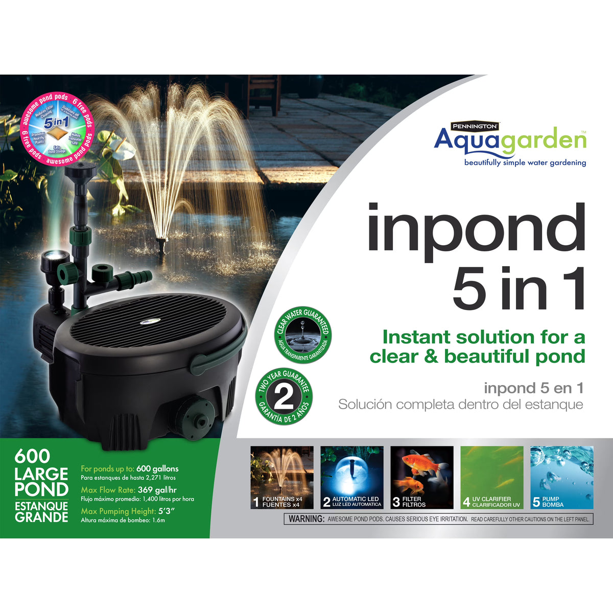 Pennington Aqua Garden All-In-One Pond Pump Kit 369-GPH - 100541845