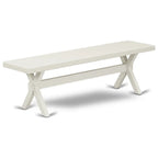 HomeStock 6-Piece Kitchen Dinette Set With Doeskin Linen Fabric Chairs, Bench And Linen White Table - Rustic Recluse