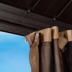 Aluminum Patio Gazebo 16 Ft. W x 12 Ft. D - Dark Brown