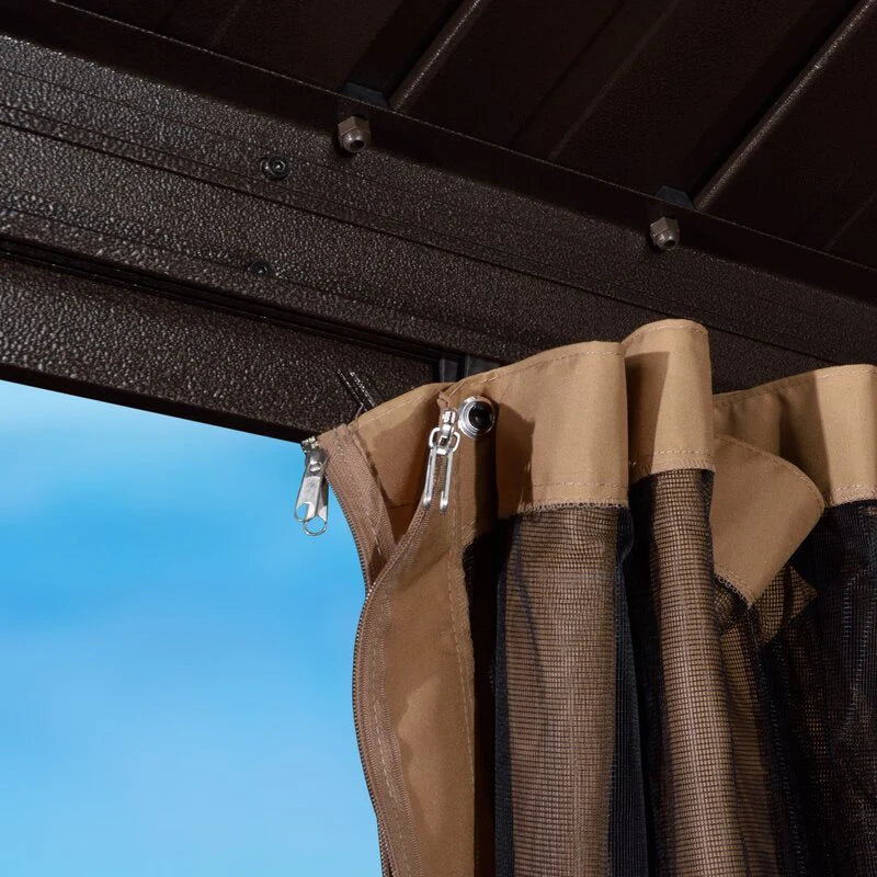 Aluminum Patio Gazebo 16 Ft. W x 12 Ft. D - Dark Brown