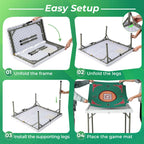 Costway Folding Mahjong Table With Cup Holders, Felt Mat And Carrying Handle - 35in x 35in x 29in