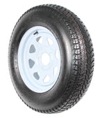 2-Pack Trailer Tires On Rims ST205/75D15 Load Range C 5-Lug White Spoke 15 inch